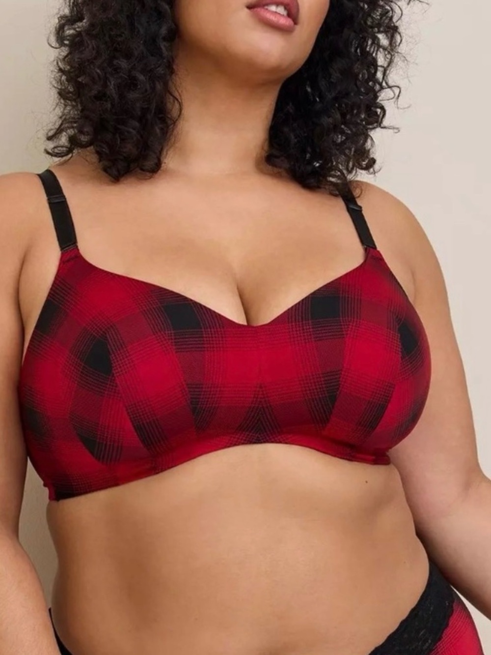 NWT Bra - Torrid Dream Wire-Free Bra 46DD, classic red plaid